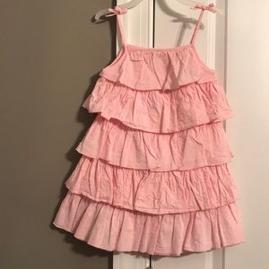 Girl’s pink ruffle dress
